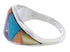 Multicolor Inlay Genuine Sterling Silver Jewelry Size 8-3/4 EX22434